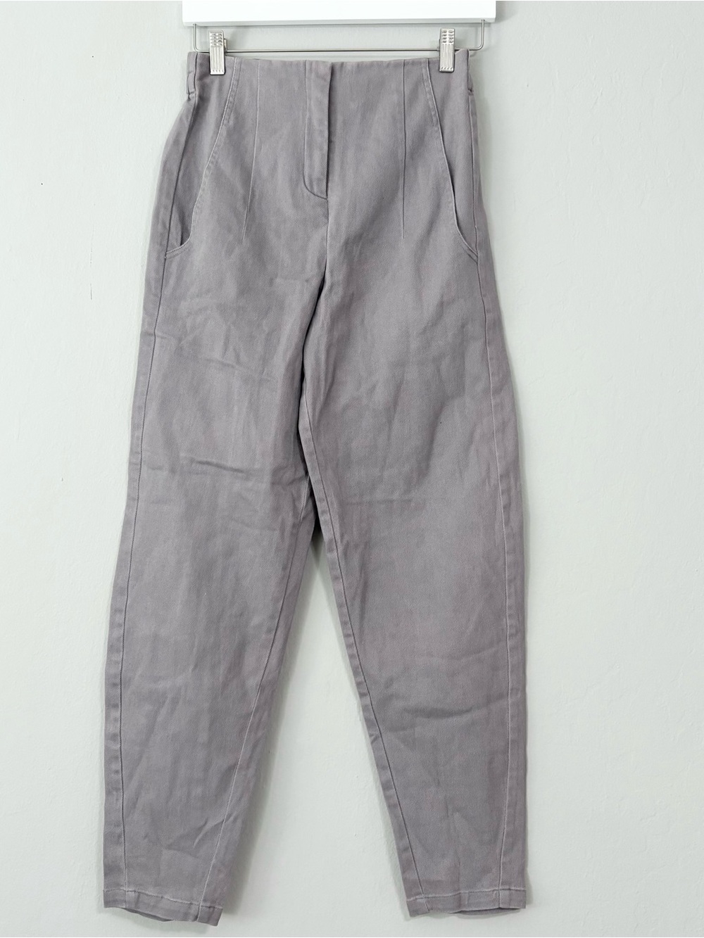 RUTI Grey Beige Wide Ish Style High Rise Trouser Style Tapered Pants